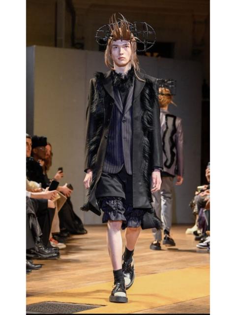 Comme des Garçons Homme Plus Runway AW24 Faux Fur Collar Long Shirt