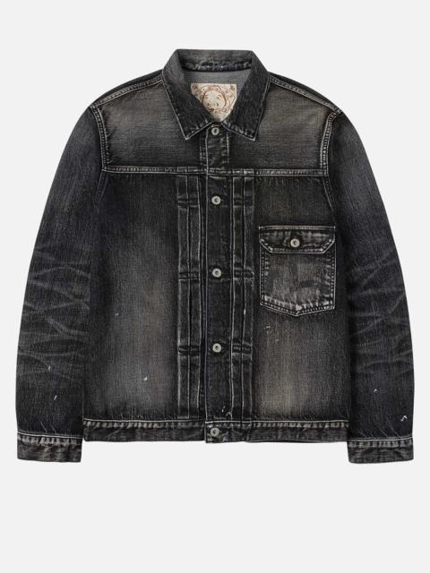 EVISU Seagull Print Regular Fit Denim Trucker Jacket