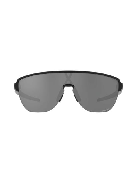 OAKLEY Oakley Corridor 142mm Semi Rimless Prizm™ Polarized Shield Sunglasses in Matte Black at Nordstrom
