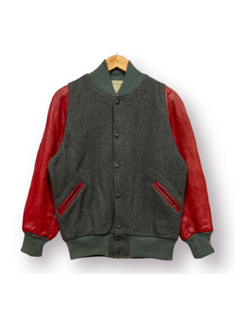 Other Designers 🔥TRUE VINTAGE LEATHER DISTRESSED VARSITY JACKET