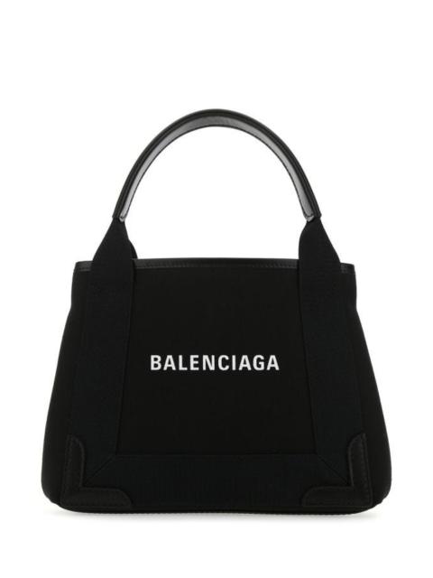 Balenciaga Woman Black Fabric Navy Cabas Xs Handbag