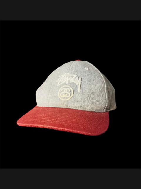 Other Designers Vintage - Stussy Baseball 6 Panel Cap Hat Grey Big Logo Adjustable