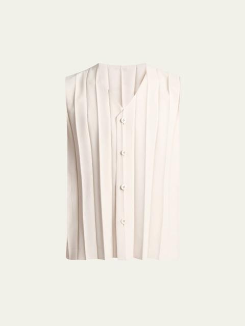 ISSEY MIYAKE Men's Edge Ensemble Pleated Vest