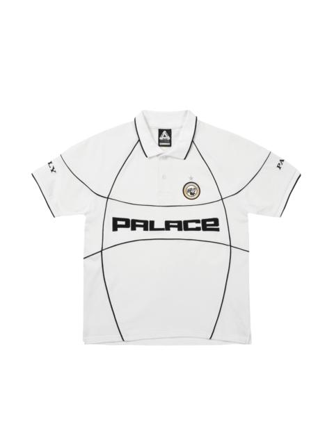 PALACE PRO TEAM PIPED POLO WHITE