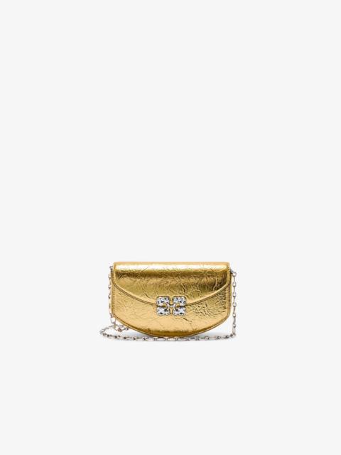 GANNI LULU WALLET ON CHAIN IN METALLIC