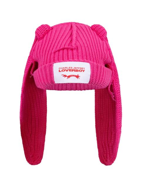 CHARLES JEFFREY LOVERBOY CHUNKY RABBIT BEANIE (PINK)