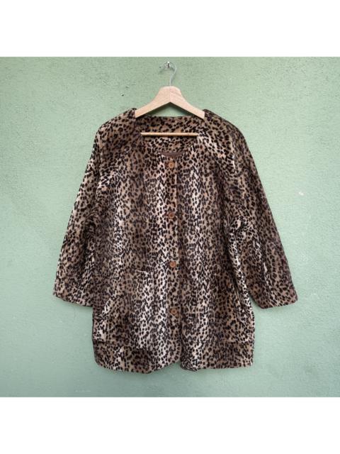 Other Designers Vintage - Vintage Unbranded Leopard Button Ups Fleece Jacket