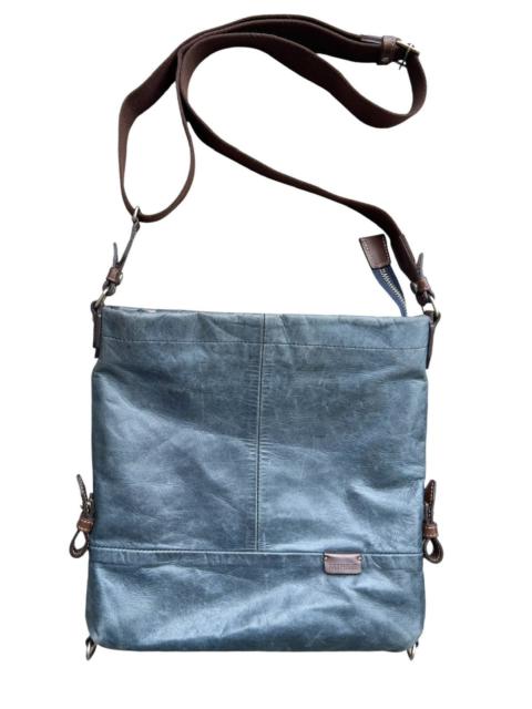 Japanese Brand - Artphere Japan Distressed Faded Blue Leather Sling Bag