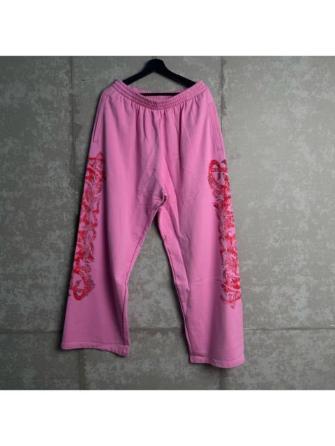 BALENCIAGA Balenciaga pink logo mid-rise casual pants