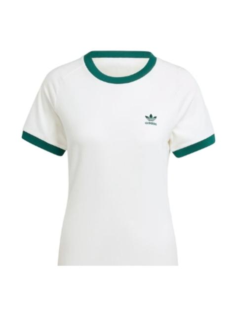 adidas (WMNS) adidas originals Vrct Graphic T-Shirt 'White Green' IN4110