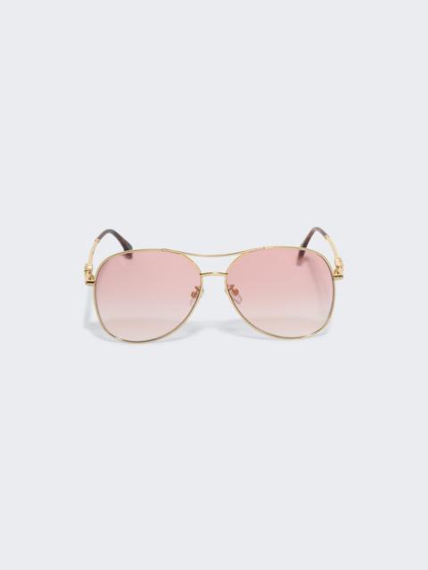 FENDI Fendigraphy Aviator Sunglasses Shiny Endura Gold And Gradient Pink