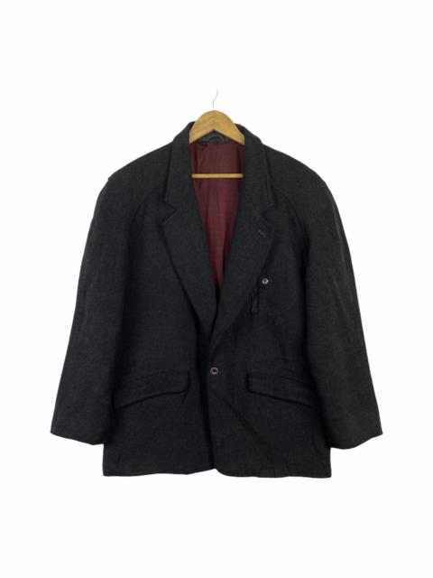 Givenchy GIVENCHY GENTLEMAN PARIS WOOL LEATHER BLAZER COAT