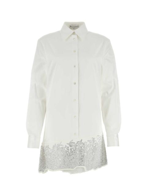 Other Designers Jw Anderson Women White Cotton Shirt Mini Dress