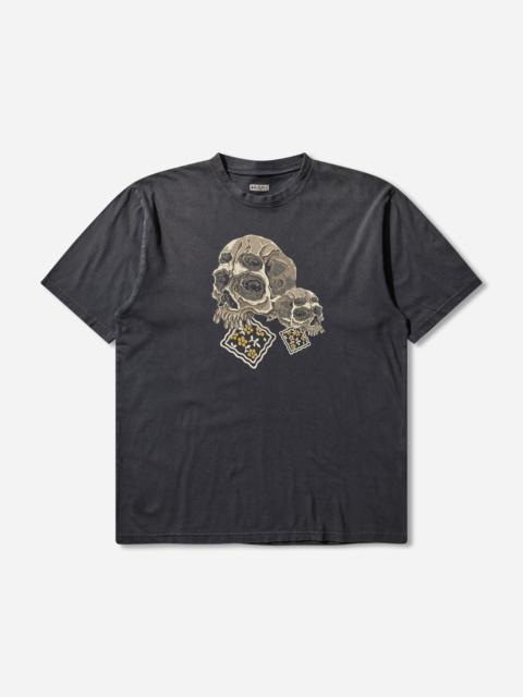 Kapital Men's 20/-Jersey Crew T-Shirt (Peckish Rain Skull) Black