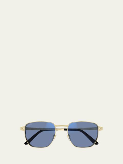 Men's Metal Aviator Sunglasses with Blue Light Protection