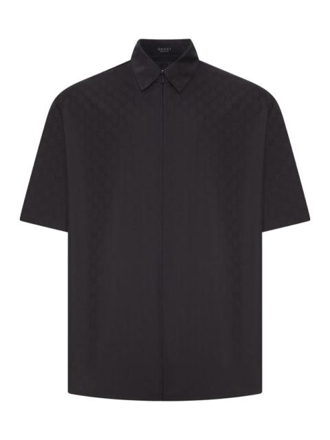 GUCCI Gucci Men Gg Cotton Poplin Zip Shirt