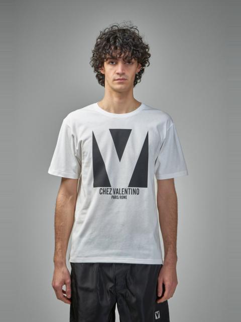 Valentino Cotton T-Shirt with Chez Valentino Print