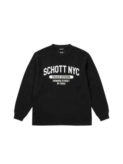 PALACE PALACE SCHOTT WAFFLE LONGSLEEVE BLACK
