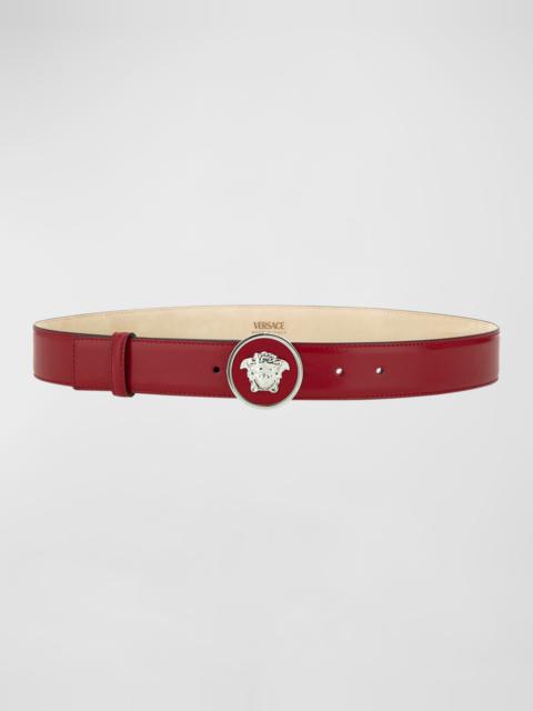 Medusa Buckled Leather Belt