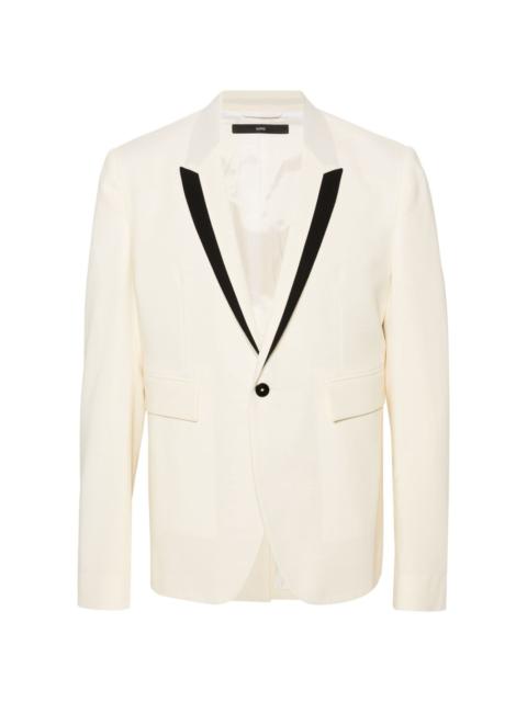 contrasting-trim single-breasted blazer