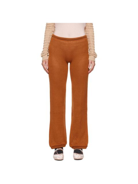ISA BOULDER Brown Isabella Straight Lounge Pants