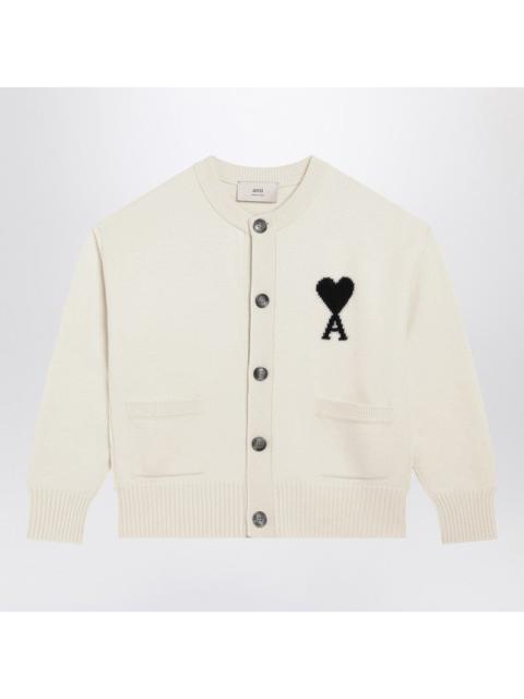 AMI Paris Ami Paris White Ami De Coeur Cardigan Men