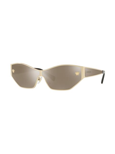 VERSACE Versace Light Brown Mirror Gold Cat Eye Ladies Sunglasses VE2205 12525A 67