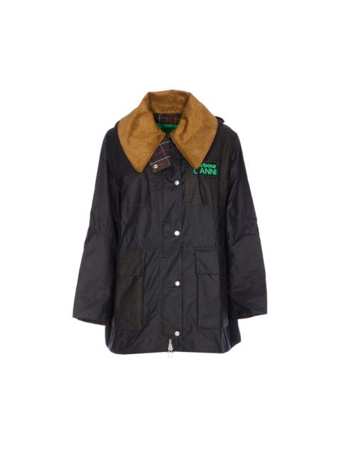 Other Designers Barbour X Ganni Women Hooded Tartan Duffle Wax Jacket