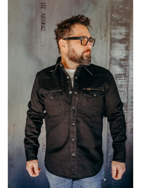 Iron Heart 14OZ SELVEDGE DENIM WESTERN SHIRT - BLACK/BLACK IHSH-295-BB
