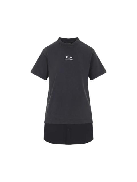 BALENCIAGA BALENCIAGA Loop Black Hybrid Dress New & Authentic (Women's