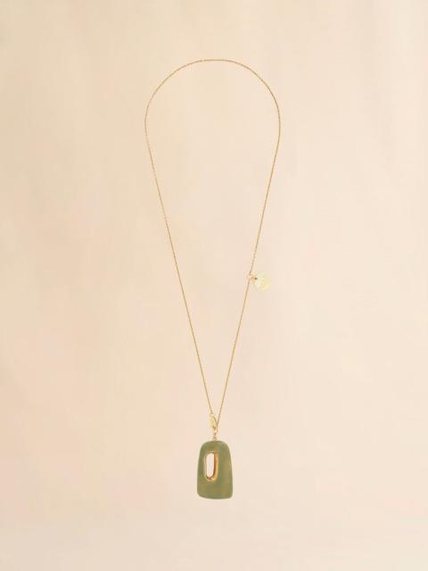 Marni GREEN ENAMEL TRAPEZE NECKLACE