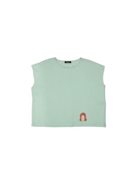 ISSEY MIYAKE *NoTariff Issey Miyake Nenet Sleeveless Embroidered T-Shirt