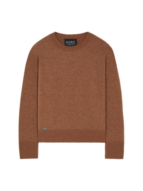 ribbed-edge cashmere-blend jumper