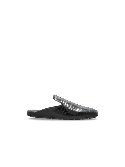 Bottega Veneta BOTTEGA VENETA Roma Black Leather Slides New & Authentic (Me