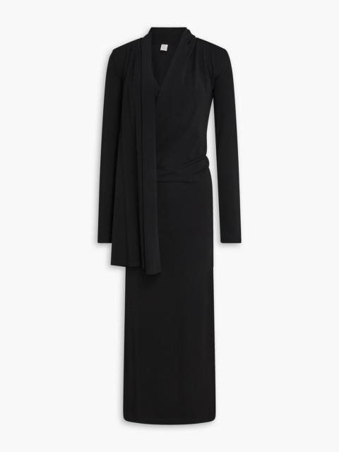 TOTEME Draped stretch-jersey midi dress