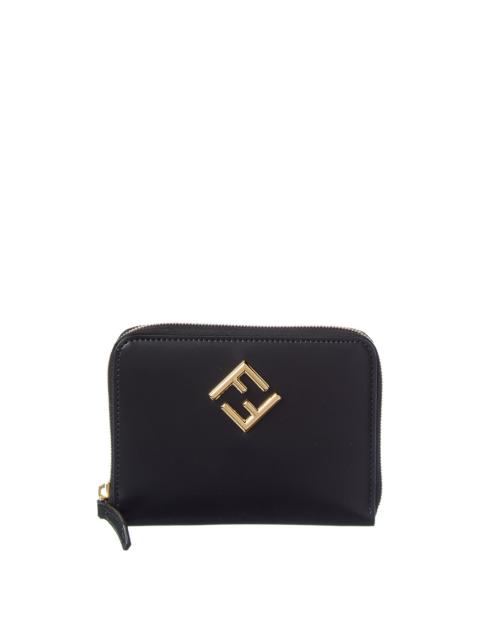 FENDI FENDI FF Diamonds Leather Zip Around Medium Wallet