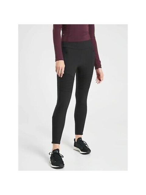 Other Designers Athleta Headlands Hybrid Moto Tight Leggings Zip Pockets Nylon Gray 0 NWT