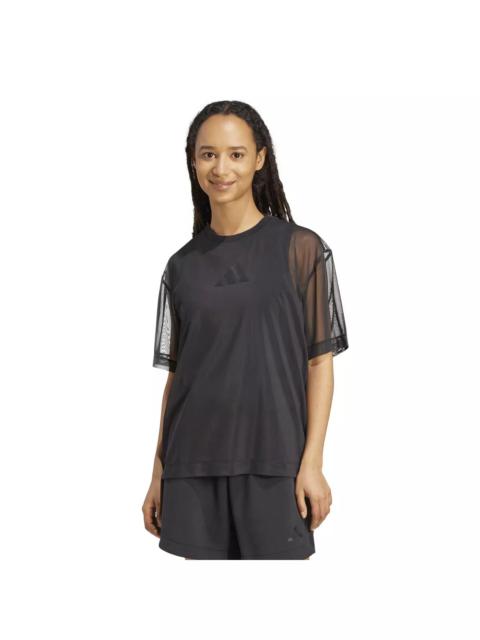 adidas Women's Soft Lux Mesh T-Shirt - Black