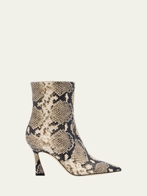 Stuart Weitzman 85mm Vinnie Snake-Printed Leather Booties