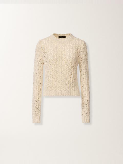 FABIANA FILIPPI Cotton ribbon sweater with sequins