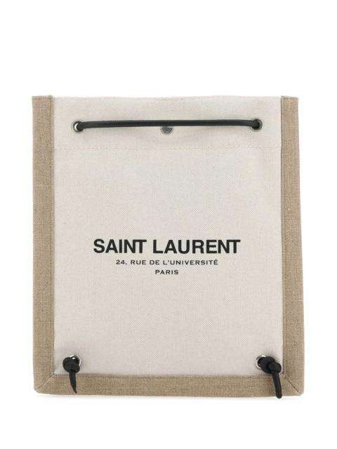 SAINT LAURENT Saint Laurent Men Two-Tone Canvas Universite Crossbody Bag