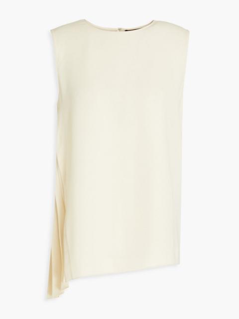 Theory Pleated satin-crepe top