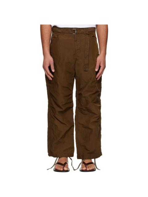 sacai Brown Treated Nylon Twill Cargo Pants