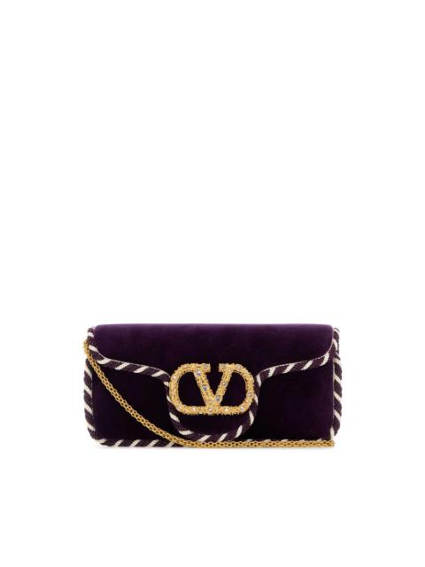 Valentino Valentino Garavani Purple Velvet Locã² Clutch