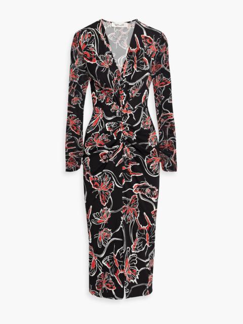 DIANE VON FURSTENBERG Hades printed mesh and jersey midi dress