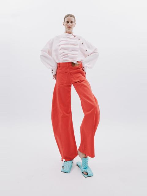 A.W.A.K.E. MODE VOLUMINOUS BIB-FRONT SHIRT PALE PINK