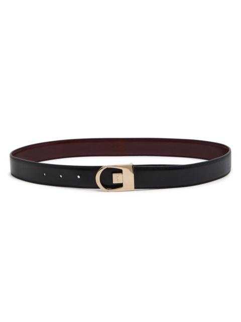 SAINT LAURENT Saint Laurent Reversible Logo-engraved Leather Belt