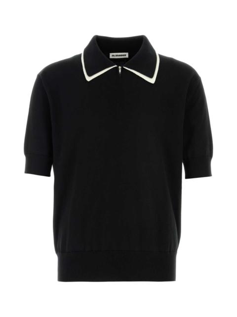 Jil Sander Jil Sander Men Black Cotton Polo Shirt