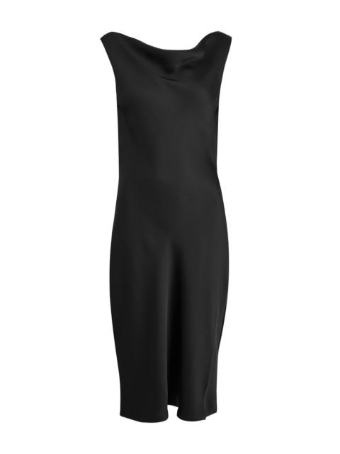 NORMA KAMALI Norma Kamali Draped Satin Midi Dress