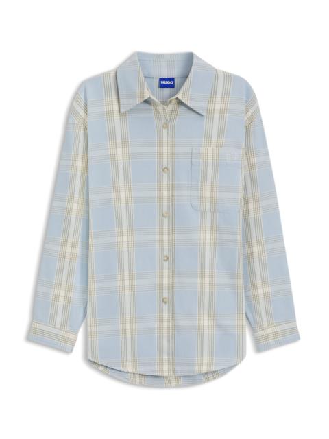 HUGO OVERSIZED-FIT SHIRT IN GLEN-CHECK COTTON TWILL